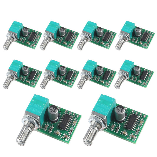 Diitao 10PCS Mini PAM8403 DC 5V Audio Amplifier Handy Digital Power Amp Module Board 3W+3W Dual-Channel PAM8403 Stereo Amplifiers with Potentiometer
