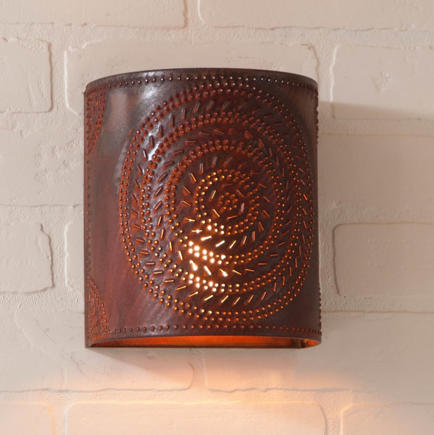 Irvin's Tinware Chisel Sconce Light in Rustic Tin
