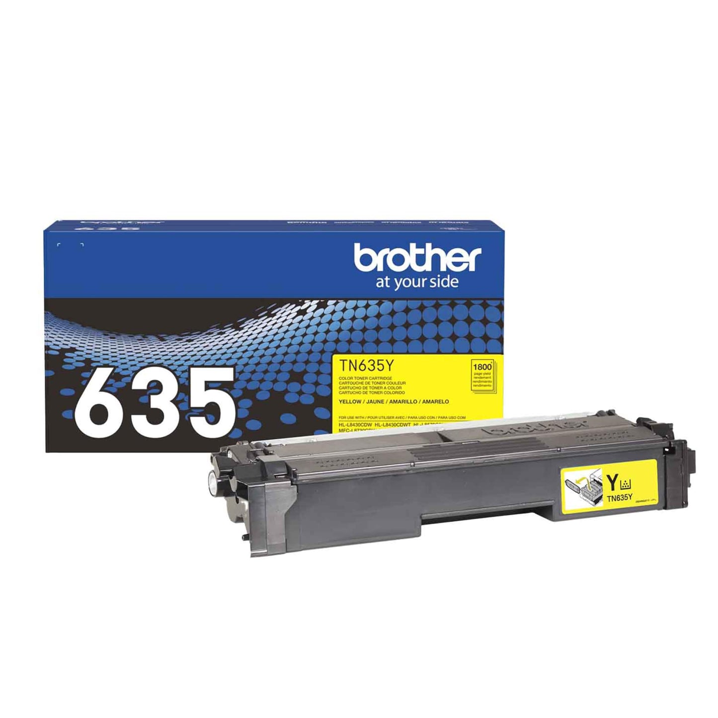 Brother Genuine TN635Y Standard Yield Yellow Toner Cartridge, 1 Pack