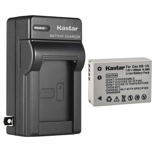 Kastar 1-Pack Battery and AC Wall Charger Replacement for Canon NB-10L NB10L, NB-10LH NB10LH Battery, Canon CB-2LC Charger, Canon PowerShot SX40 HS