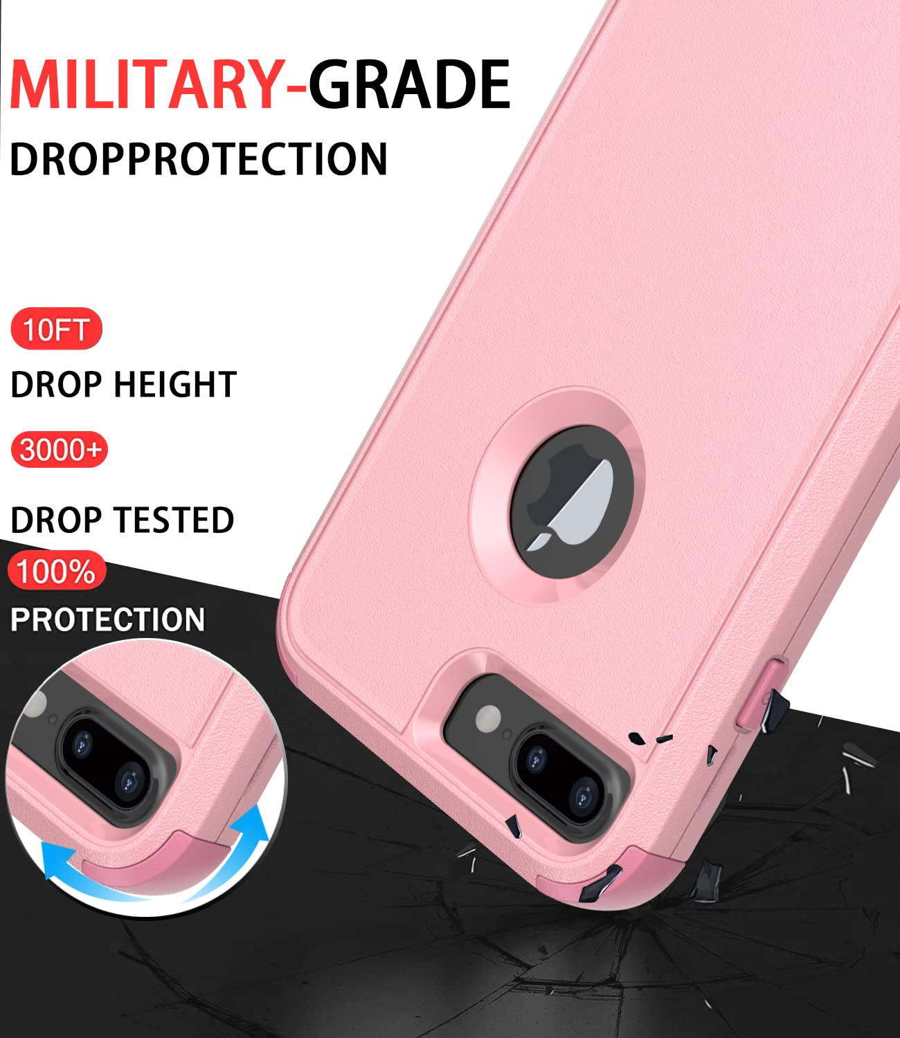 Diverbox for iPhone 8 Plus Case, iPhone 7 Plus Case [Shockproof] [Dropproof] [Dust-Proof],Heavy Duty Protection Phone Case Cover for Apple iPhone 8