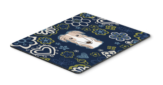 Caroline's Treasures BB5079MP Blue Flowers Borzoi Mouse Pad, Hot Pad or Trivet for Home Office Gaming Working Computers Laptop Mouse Mat,Washable
