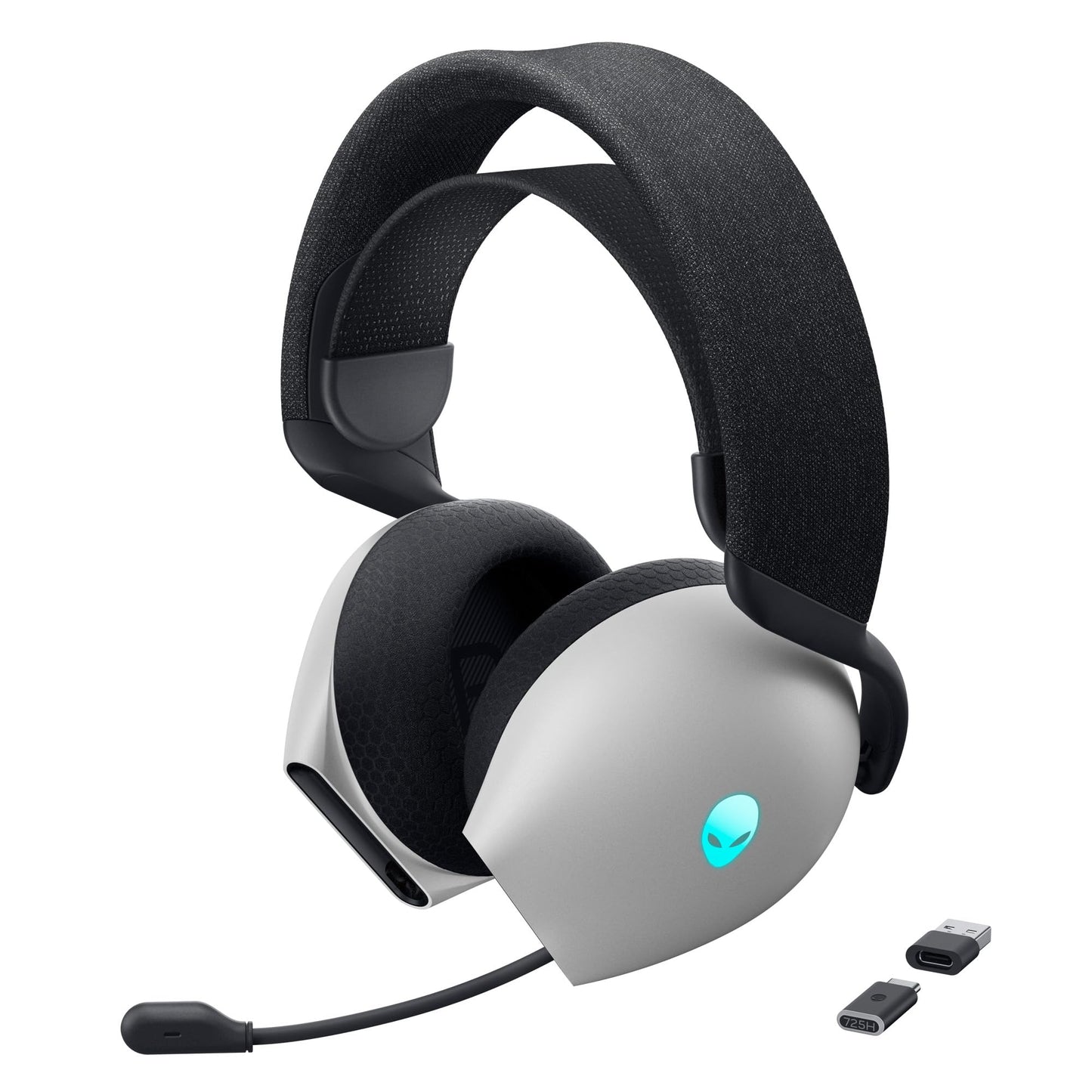Alienware Tri-Mode Wireless Gaming Headset AW725H - Wired/Wireless, Bluetooth 5.3, Audio Output - 20 Hz, Mini-Phone (3.5mm), Battery Talk Time Up…