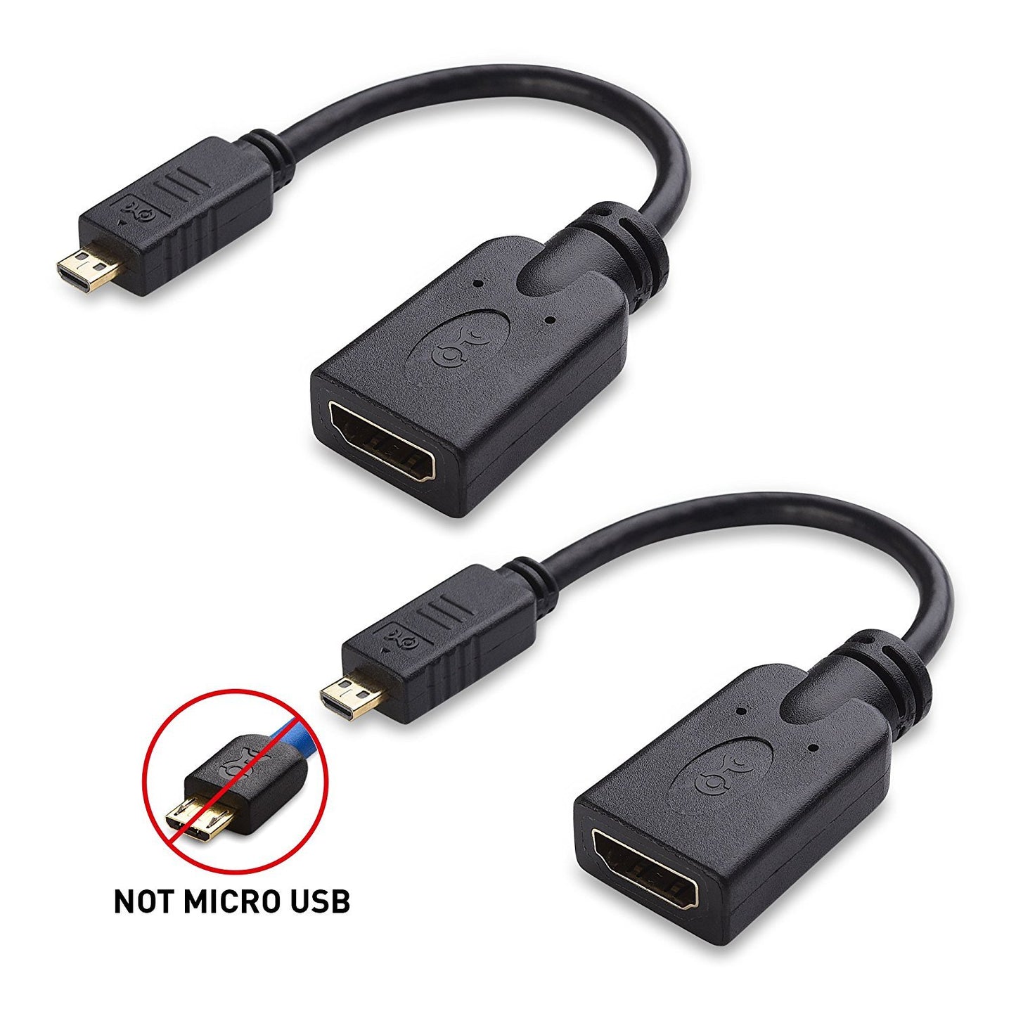 Cable Matters 2-Pack Micro HDMI to HDMI Adapter - 6 Inches, with 4K and HDR Support for Raspberry Pi 4 and Raspberry Pi 5