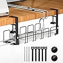 MAXTBEE Under Desk Cable Management Tray,15.7” No Drill Cord Organizer with Clamps for Wire Management,4MM Under Desk Cable Management Tray for Home