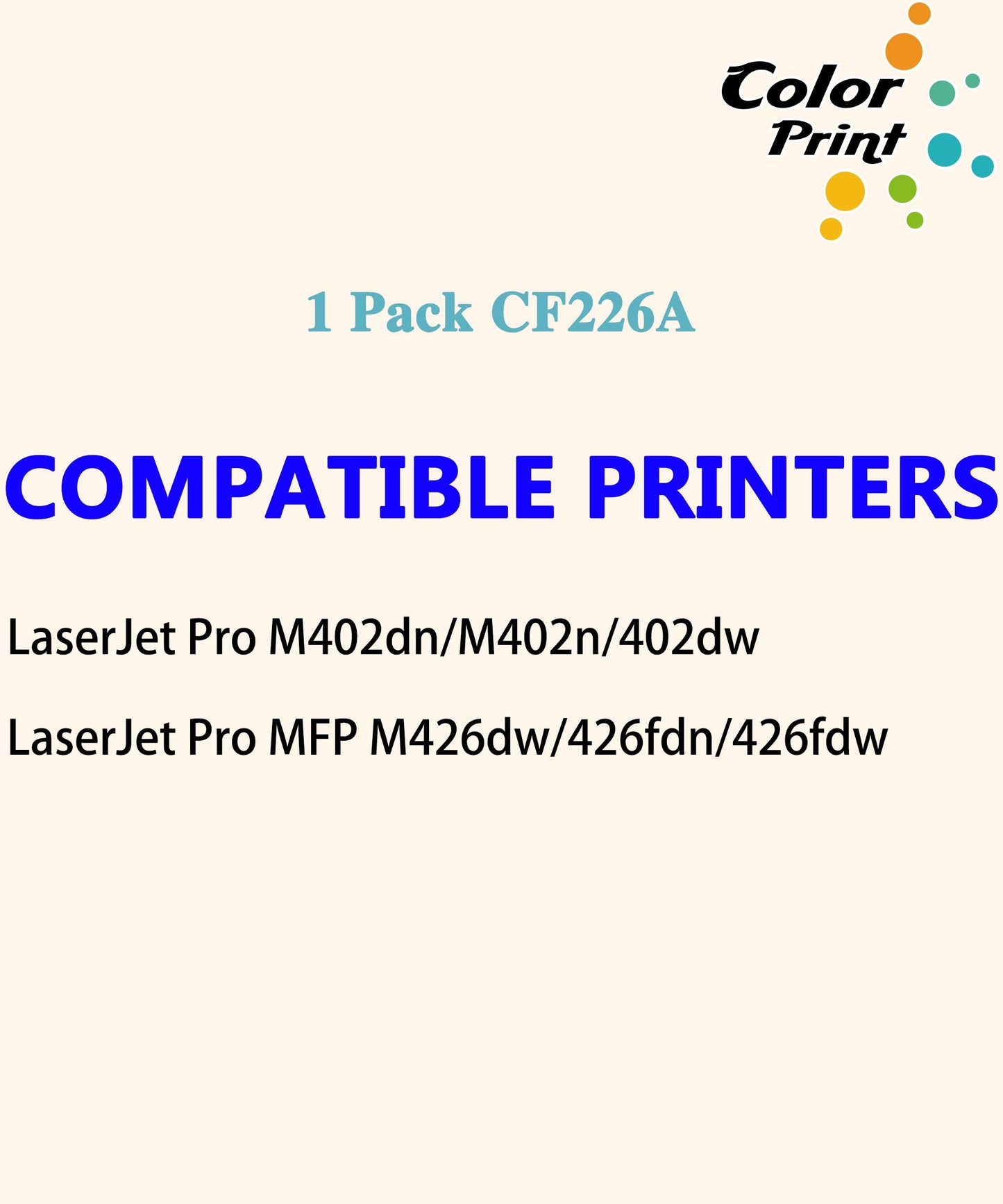 Color Print Compatible 26A 26X Toner Cartridge Replacement for CF226A 226A 226X CF226X Work with Laser Jet Pro M402n M402dn M402dw M426fdw M426dw