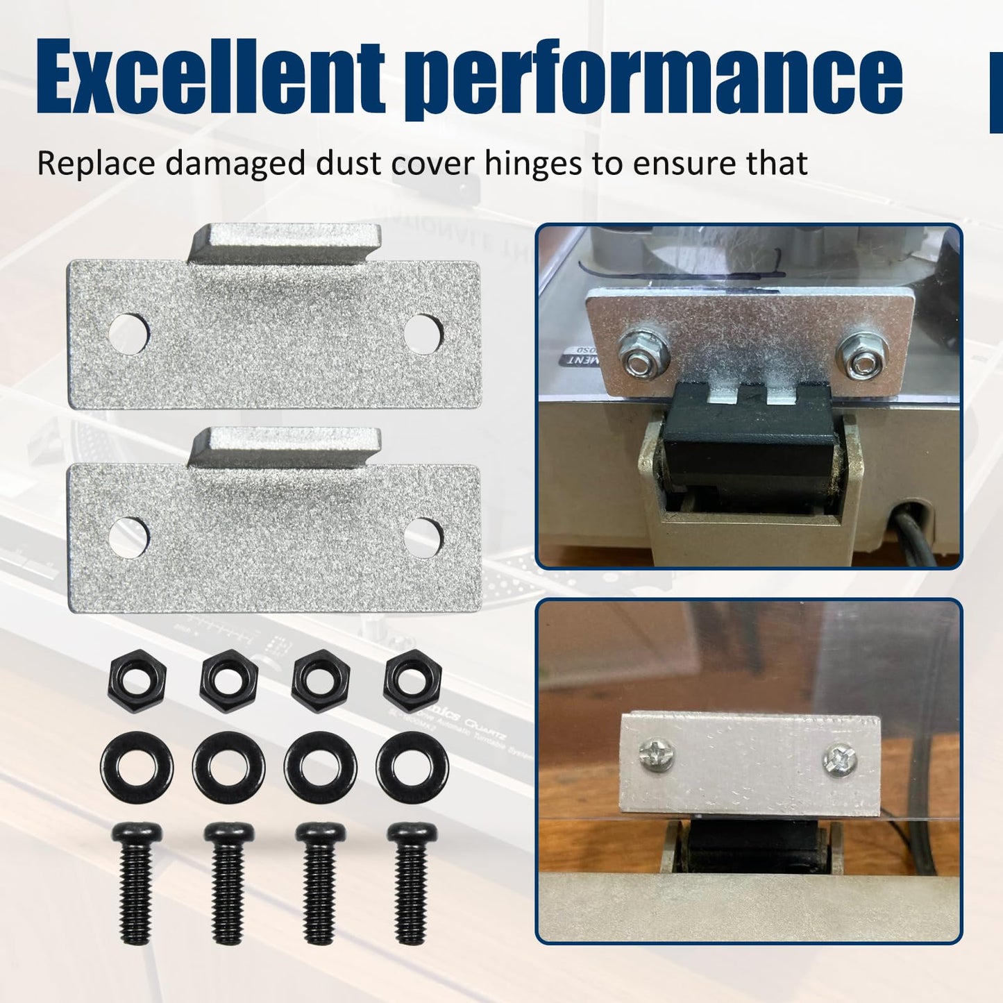 Dust Cover Hinge Repair Kit Compatible with Technics Turntables SL-D2 3200 B2 Q2 D3 1 Pair