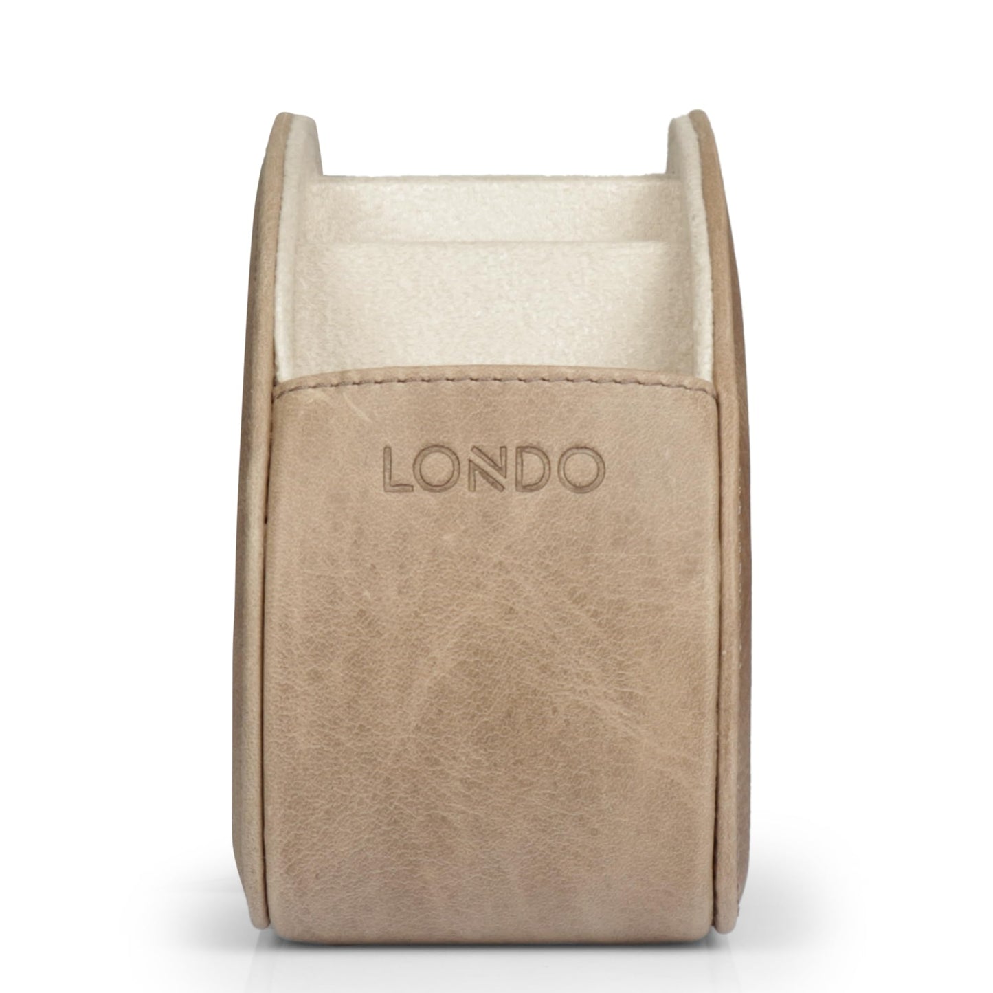 Londo Remote Control Holder with 5 Pockets - Store DVD, Blu-Ray, TV, Roku or Apple TV Remotes - Italian Genuine Leather with Suede Lining - Slim