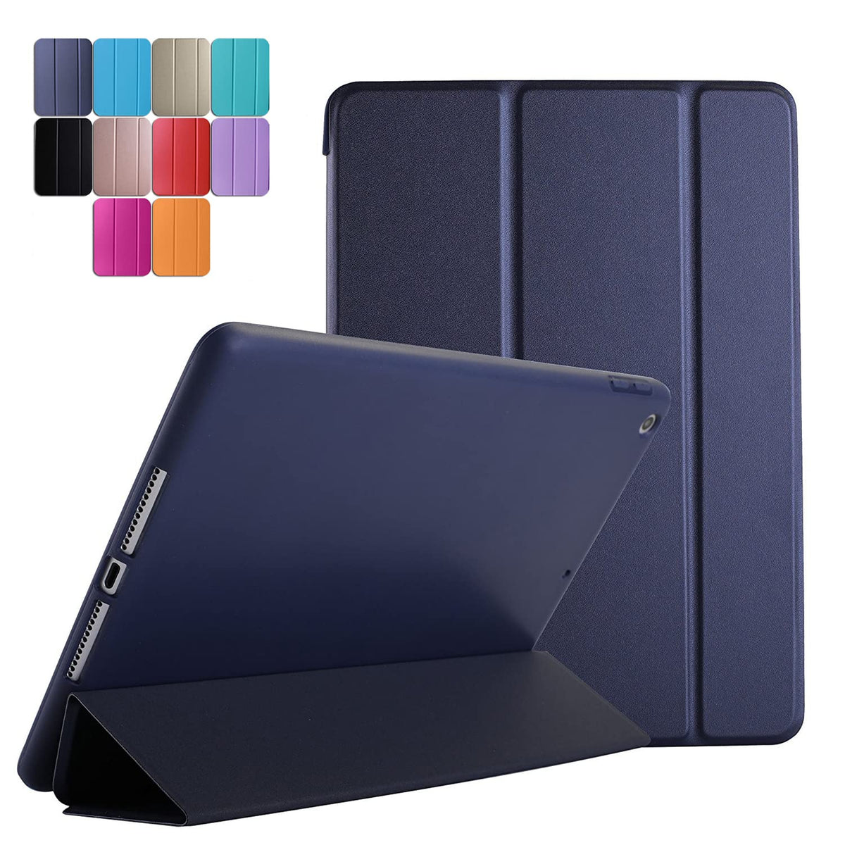 iPad Air 1 2013 9.7 Inch [ Air 1st Gen ] A1893 A1822 A1566 MD785LL/A MD788LL/A MD786LL/A MD789LL/A Smart Trifold Lightweight Soft Silicone TPU Back