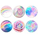 6 Pack - Collapsible Cell Phone Grip for Smartphones,Mobile Expanding Cellphone Holder Kicktand for Phone and Case - Colorful Rose Cloud