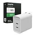 Mophie Speedport 45 GAN USB-C Charger Block - 45W Fast Wall Charger, 2× USB?C PD Ports, Compact Foldable Prongs, Made with Recycled Materials