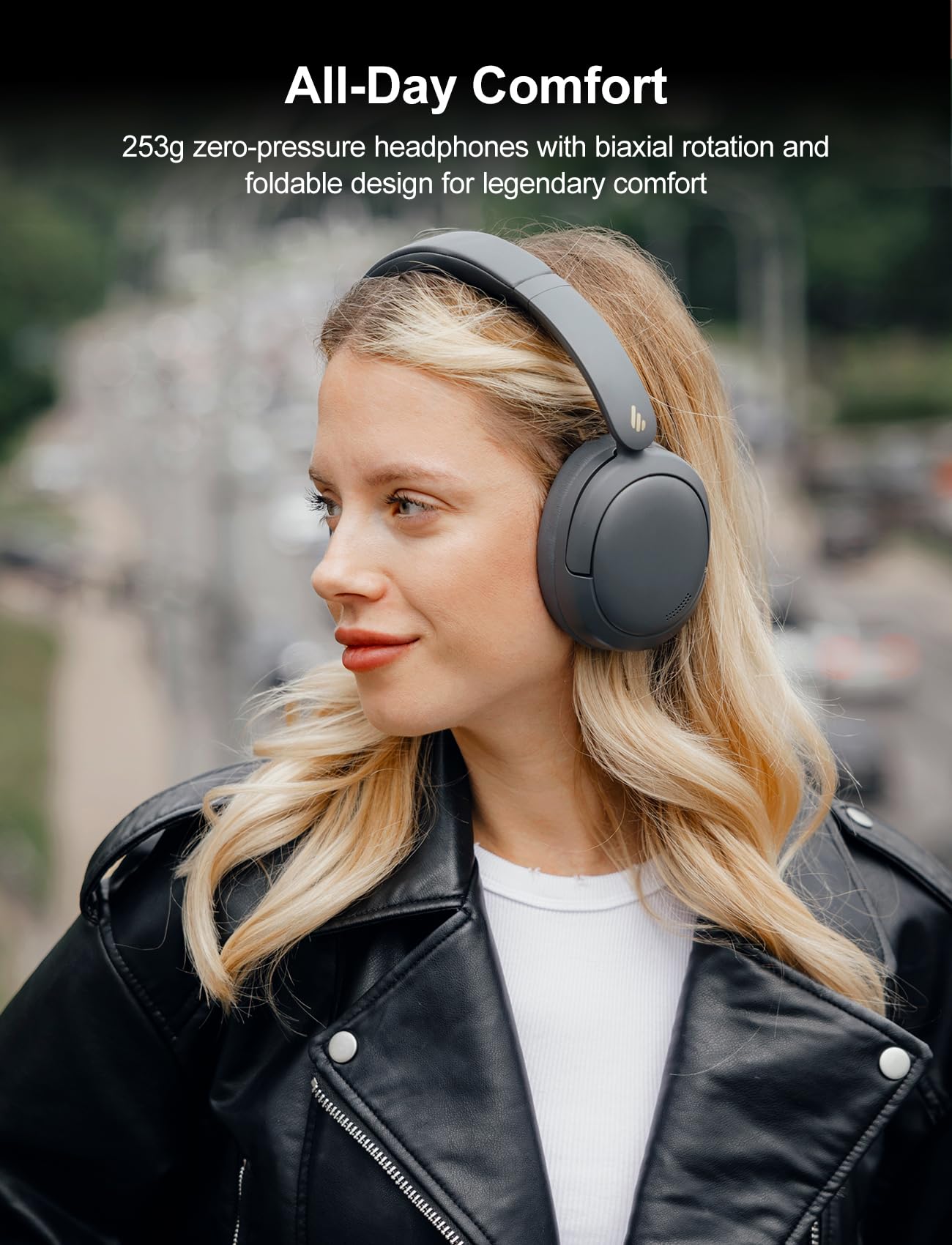 Edifier W800BT Pro -44dB Hybrid Active Noise Cancelling Headphones, Wireless Over Ear Headphones with Bluetooth 5.4, Hi-Res Audio, AI Clear Call