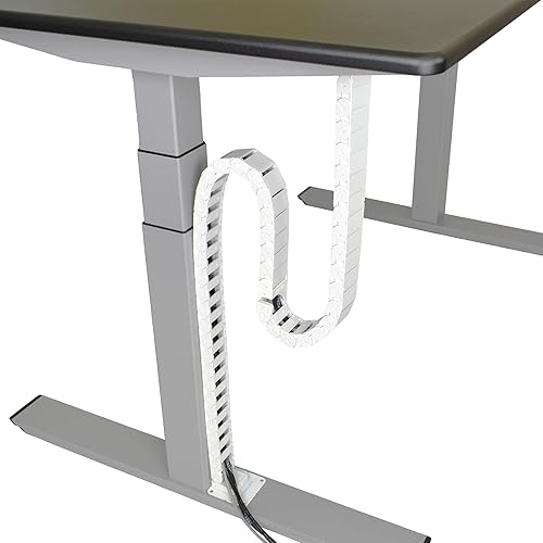 Quality Clever PivyCord-Vez Flex Chain Raceway Cable Management Solution for Sit-Stand Variable Height Desks, Flexible Cable Raceway to Hide, Organize