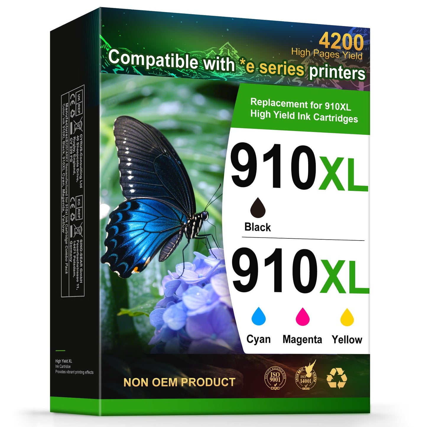 Jeostarky Remanufactured Replacement for HP 910XL Ink Cartridges Combo Pack High Yield Compatible with HP OfficeJet Pro 8015e 8025e 8035e 8010 8020