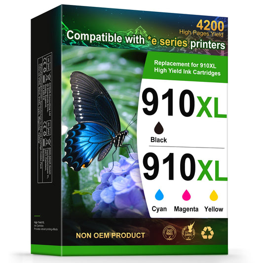 Jeostarky Remanufactured Replacement for HP 910XL Ink Cartridges Combo Pack High Yield Compatible with HP OfficeJet Pro 8015e 8025e 8035e 8010 8020