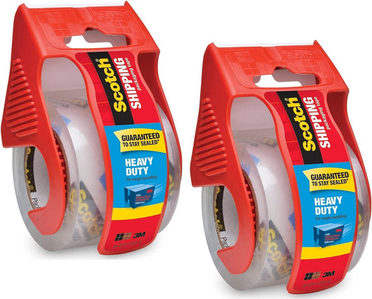 Scotch Heavy Duty Packaging Tape, 2 Inches x 800 Inches, Clear - 2 Count