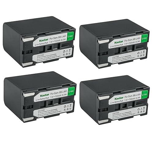 Kastar 4-Pack Battery Replacement for Samsung SB-L160 SBL160, SB-L320 SBL320, SB-L480 SBL480, SB-L110A SBL110A Battery, Samsung VP-W87 VP-W87D VP-W90