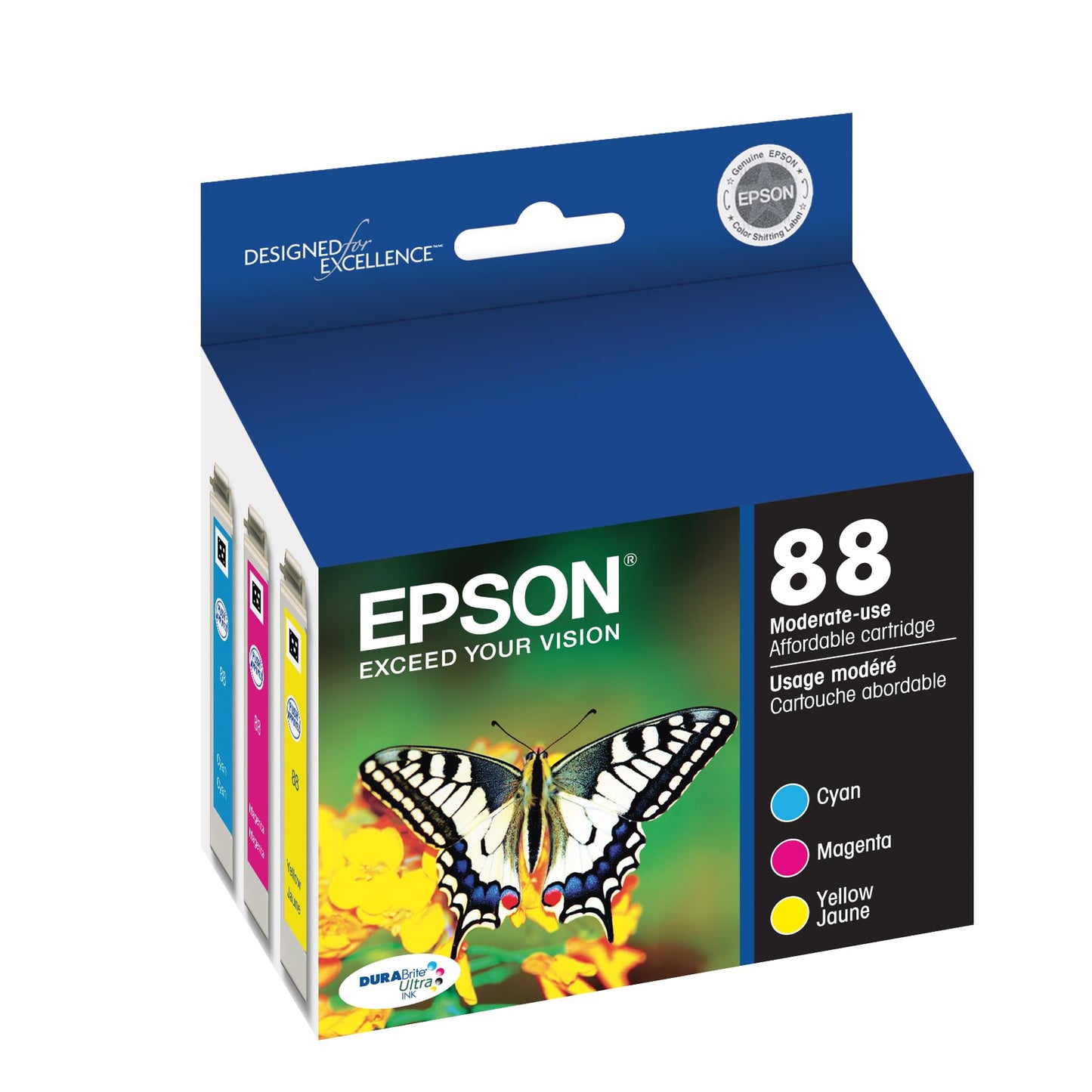 EPSON 88 DURABrite Ultra Ink Color Combo Pack For CX-4400, 4450, 7400, 7450 ; N-10, 11; NX-100, 105, 110, 115, 200, 215, 300, 305, 400, 415