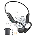 Rumatas Bone Conduction Headphones, Swimming Headphones Underwater Open Ear Built-in 32GB Memory IPX8 Waterproof for Swimming, Running, Cycling, Black
