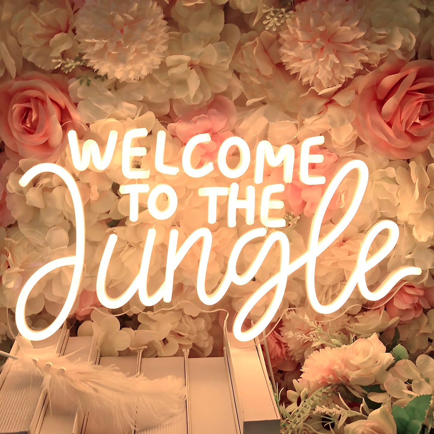 Welcome to the Jungle Neon Sign Home Wall Decor LED Neon Light Wall Sign for Safari Jungle Themed Party Baby Shower Background Bedroom Kids Birthday
