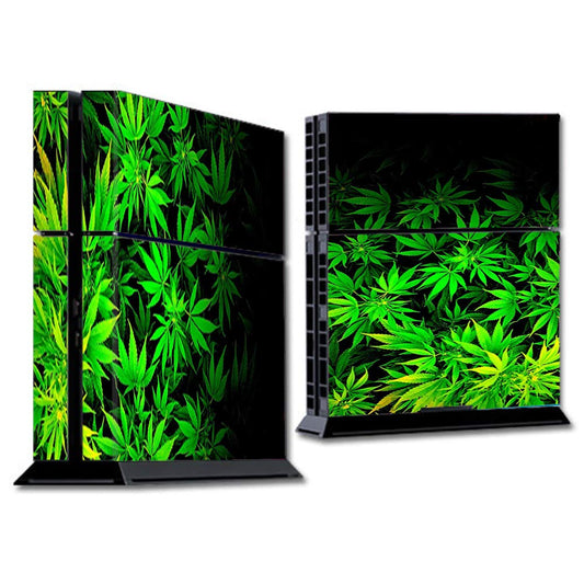 IT'S A SKIN Skins Wrap compatible with PS4 Sony Playstion Console - Protective Decal Overlay stickers skins cover - weed green bud marijuana leaves