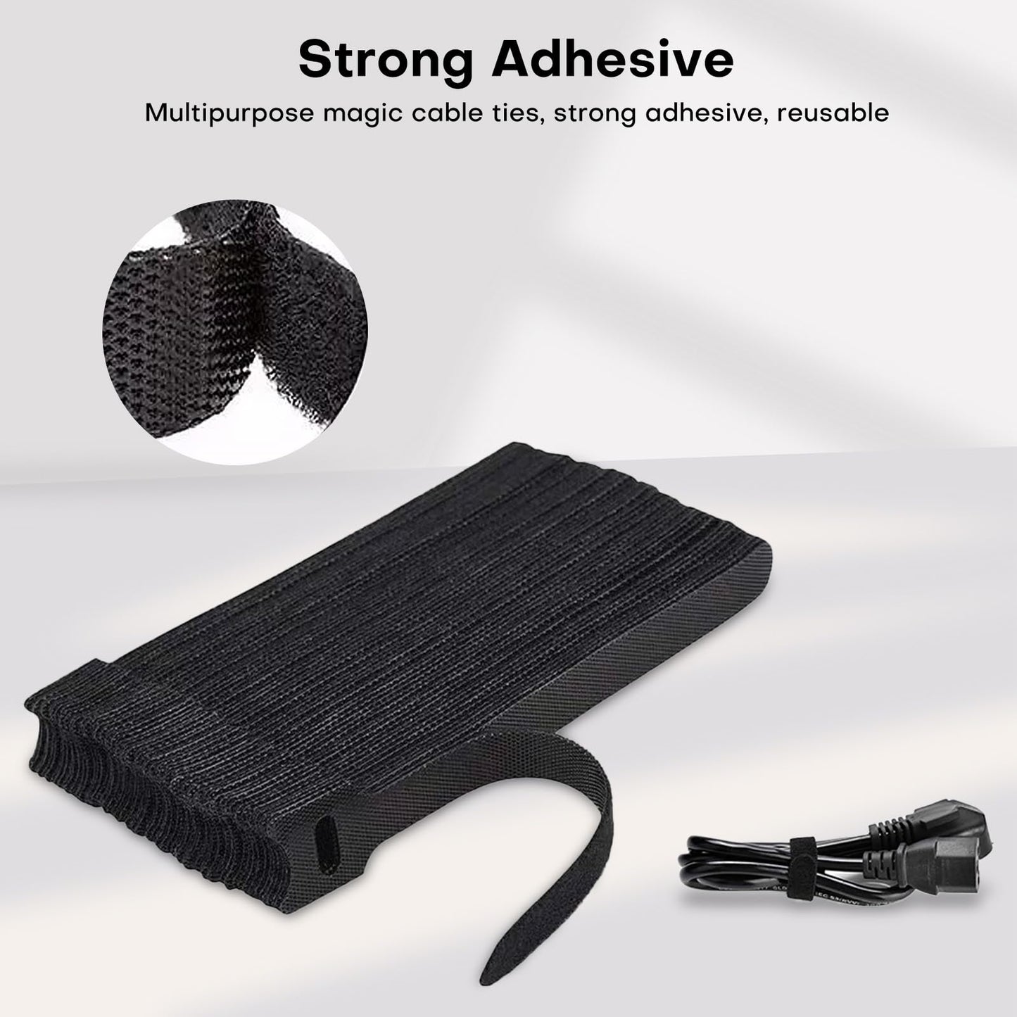 62PCS 6 inchs Microfiber Reusable Cable Ties - Adjustable Cord Organizer Straps for Electronics, Multi-Purpose Wire Management Accessories