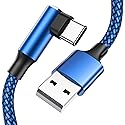 USB C Cable 90 Degree Right Angle[2Pack 10FT], USB A to Type C Nylon Braided Fast Charging Cable for Samsung Galaxy S22 Ultra/S22+/S22/S21, Note