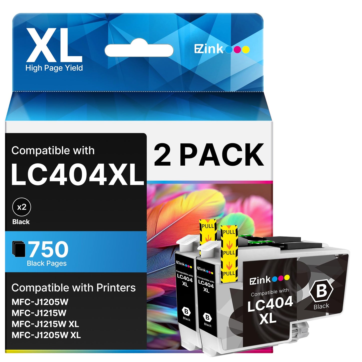 E-Z Ink LC404 MFC-J1205W Black LC 404 Ink Cartridges for Brother Printer