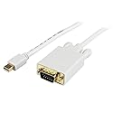 StarTech.com 10 ft Mini DisplayPort to VGA Adapter Cable - mDP to VGA Video Converter - Mini DP to VGA Cable for Mac/PC 1920x1200 - White