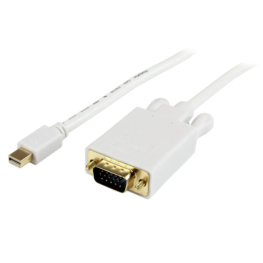 StarTech.com 10 ft Mini DisplayPort to VGA Adapter Cable - mDP to VGA Video Converter - Mini DP to VGA Cable for Mac/PC 1920x1200 - White