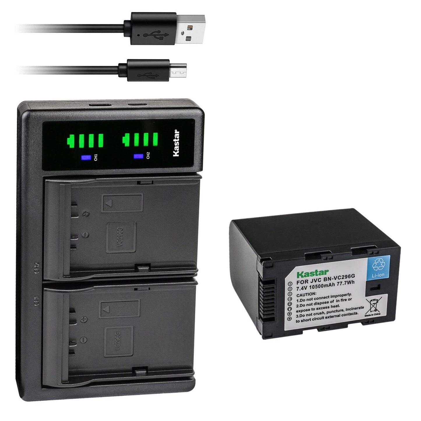 Kastar 1-Pack Battery and LTD2 USB Charger Compatible with JVC GY-HC500 GY-HC500E, GY-HC500U GY-HC500UN, GY-HC500SPC GY-HC500SPCN, GY-HC550 GY-HC550E