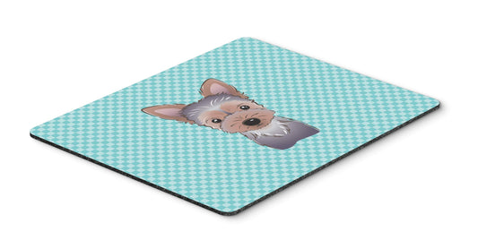 Caroline's Treasures BB1170MP Checkerboard Blue Yorkie Puppy Mouse Pad, Hot Pad or Trivet for Home Office Gaming Working Computers Laptop Mouse