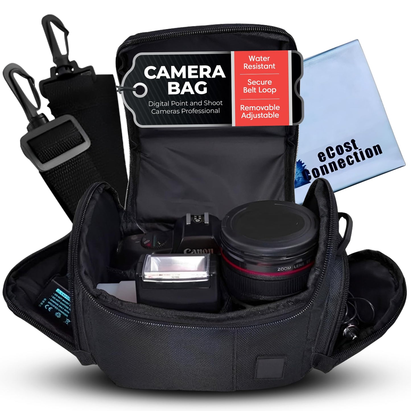 Medium Padded Camera Bag with Shoulder Strap - DSLR & Mirrorless Camera Carrying Bag, Lightweight Protective Crossbody Camera Bag