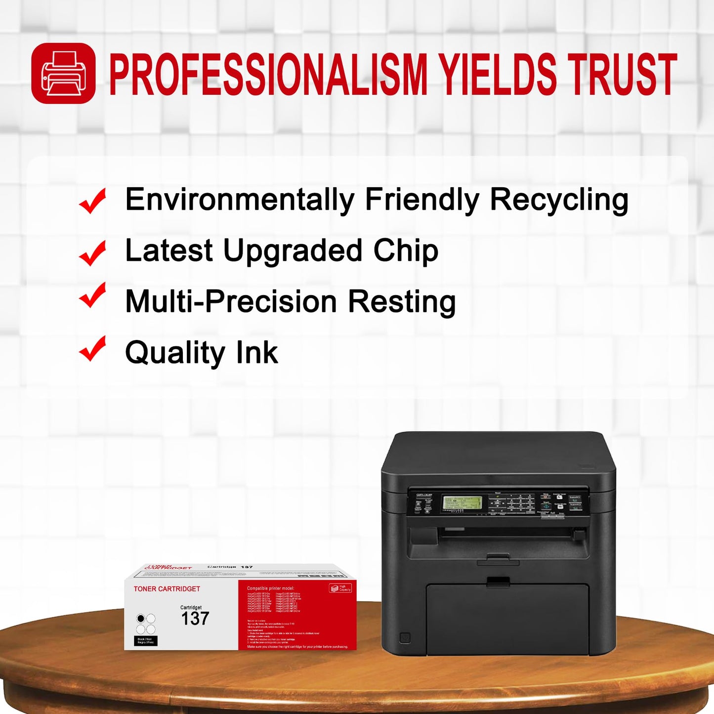 1 Pack 137 9435B001 Black Toner Cartridge: Compatible CRG 137 9435B001 Replacement for Canon imageCLASS MF212w MF216n MF229dw MF232w MF236n MF247dw