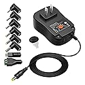 Powseed 36W 3V 4.5V 5V 6V 7.5V 9V 12V 3A DC Power Supply Cord with USB Wall Charger 5V 2A 10W for Phone Security Camera Router Speaker Webcam HUB…