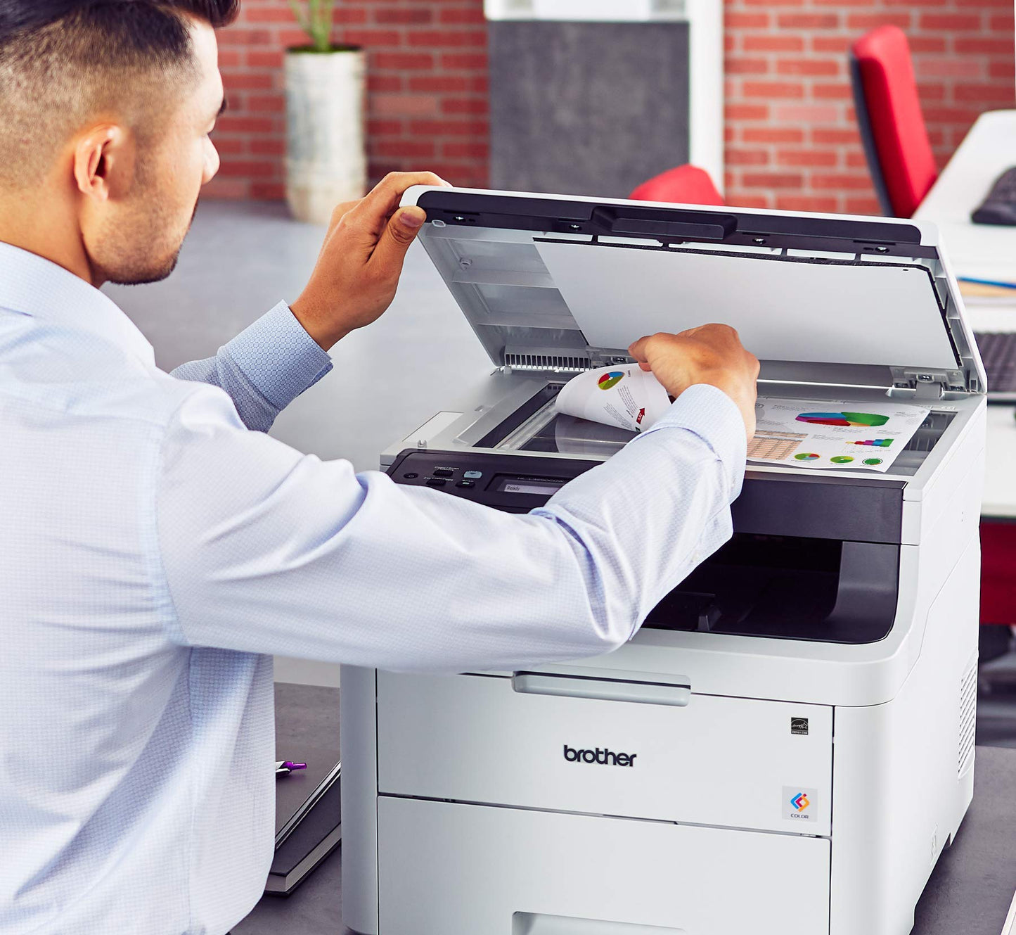 Brother HL-L3290CDW Wireless Compact Digital Color Laser All-In-One Printer, Print Scan Copy, Duplex Printing-600x2400dpi, Works with Alexa, 30 Bonus