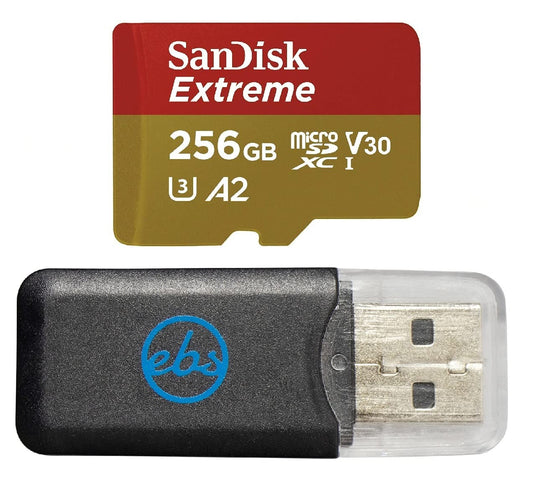 SanDisk 256GB Extreme MicroSDXC UHS-I Memory Card for DJI Drones Works with Avata and Goggles 2 (SDSQXAV-256G-GN6MN) Class 10 Bundle with 1 Everything