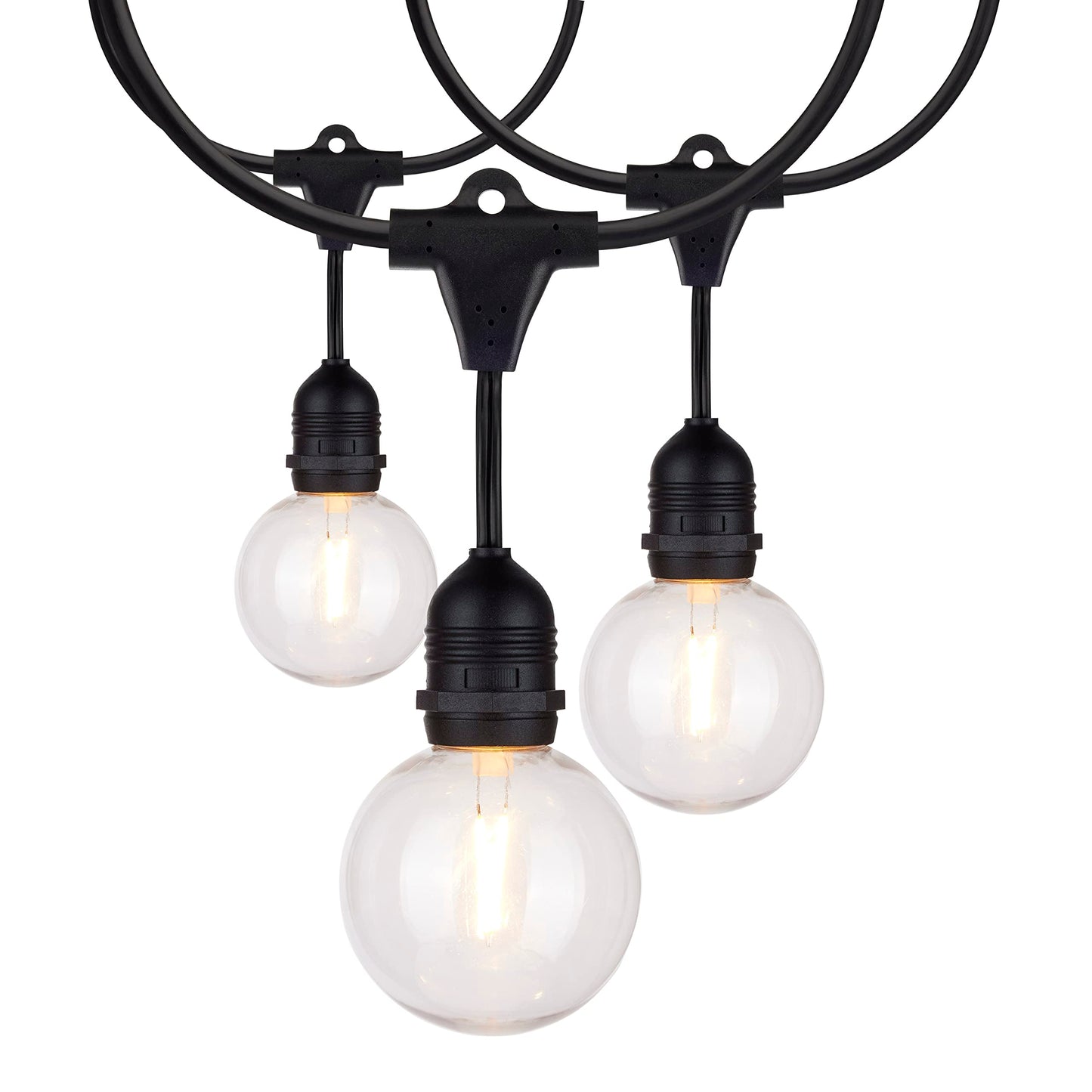 Satco S8034 LED Indoor/Outdoor String Lights, Black, G25 Bulbs, 24 Feet (Pack of 1)