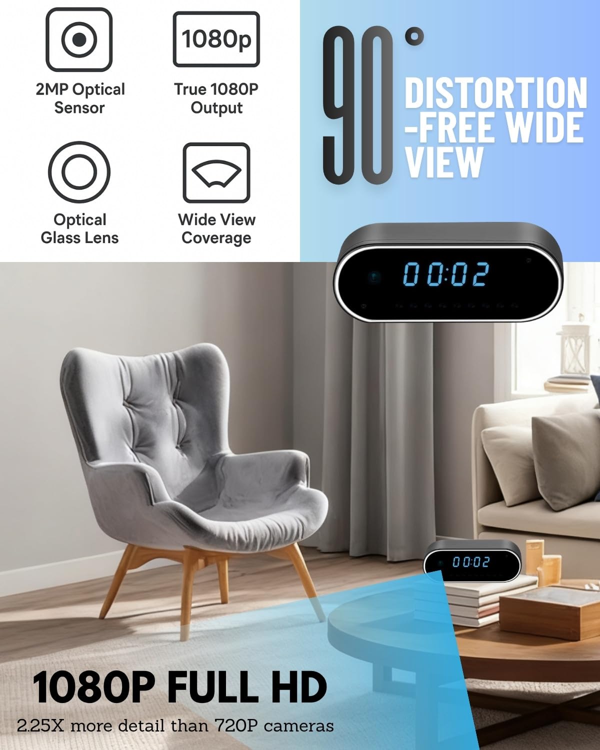 Mini Camera 1080P HD Wireless Indoor Security Camera with App Control Small Cam with Motion Detection, Night Vision, Pet Camera for Home/Office 24/7