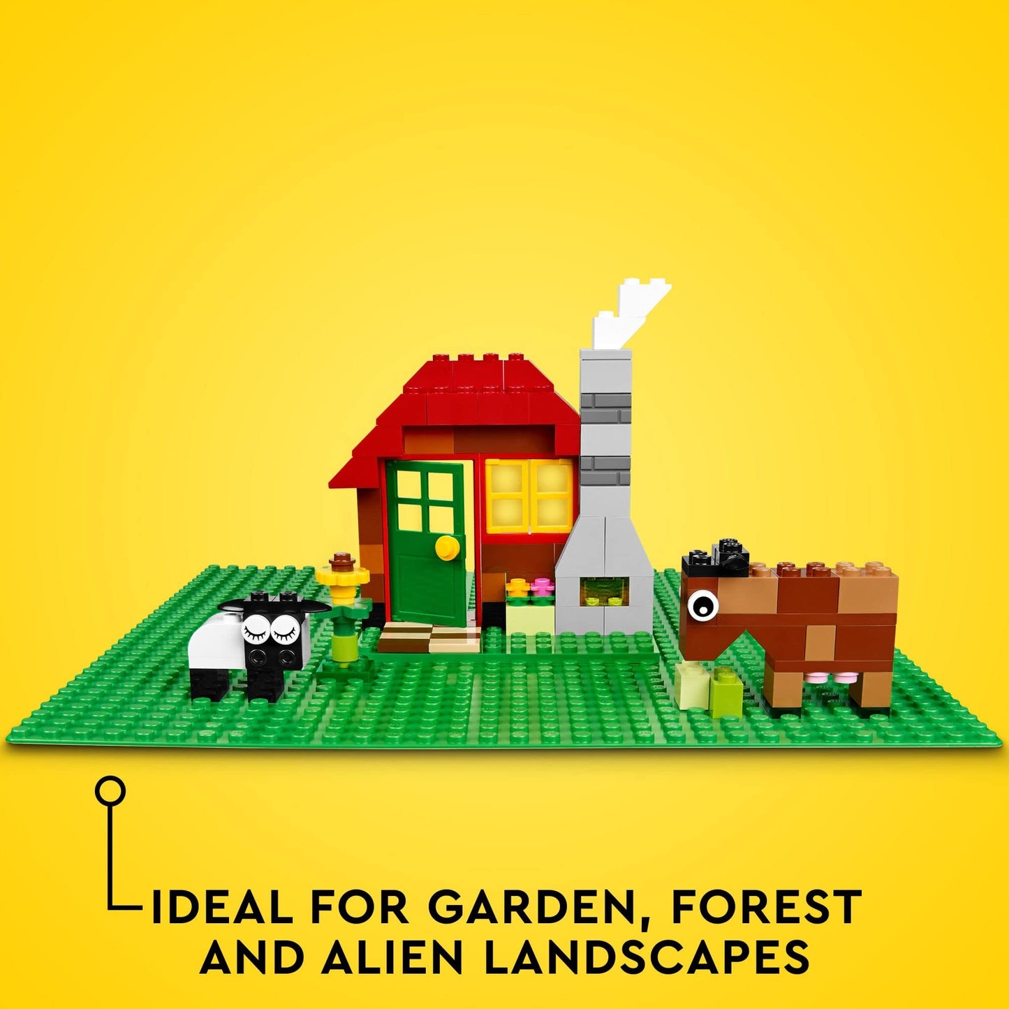 LEGO Classic Green Baseplate 32x32 Studs – Square Foundation for Building, Playing & Displaying Brick Creations, Landscapes 11023