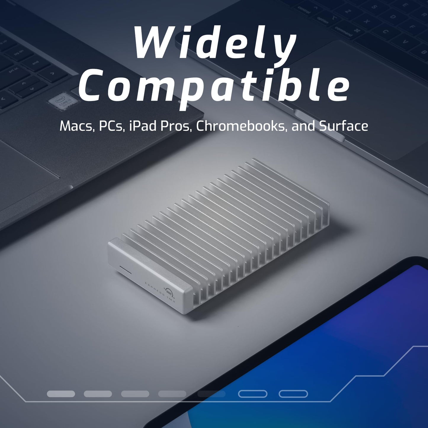 OWC Express 1M2 80Gb/s Portable NVMe SSD USB4 (Thunderbolt Compatible/USB-C) Ultra Fast External SSD Drive with Aluminum Heat Sink Enclosure