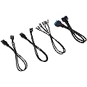Corsair 30cm Black Premium Braided Sleeved Front Panel Extension Kit