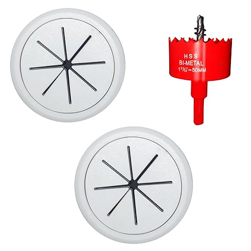 ROOWINTOO TV Cord Hider in Wall Cable Management Kit for TV, Behind Wall TV Wire Kit Cable Hider,Includes 2 Pass-Throughs and Hole Saw Drill