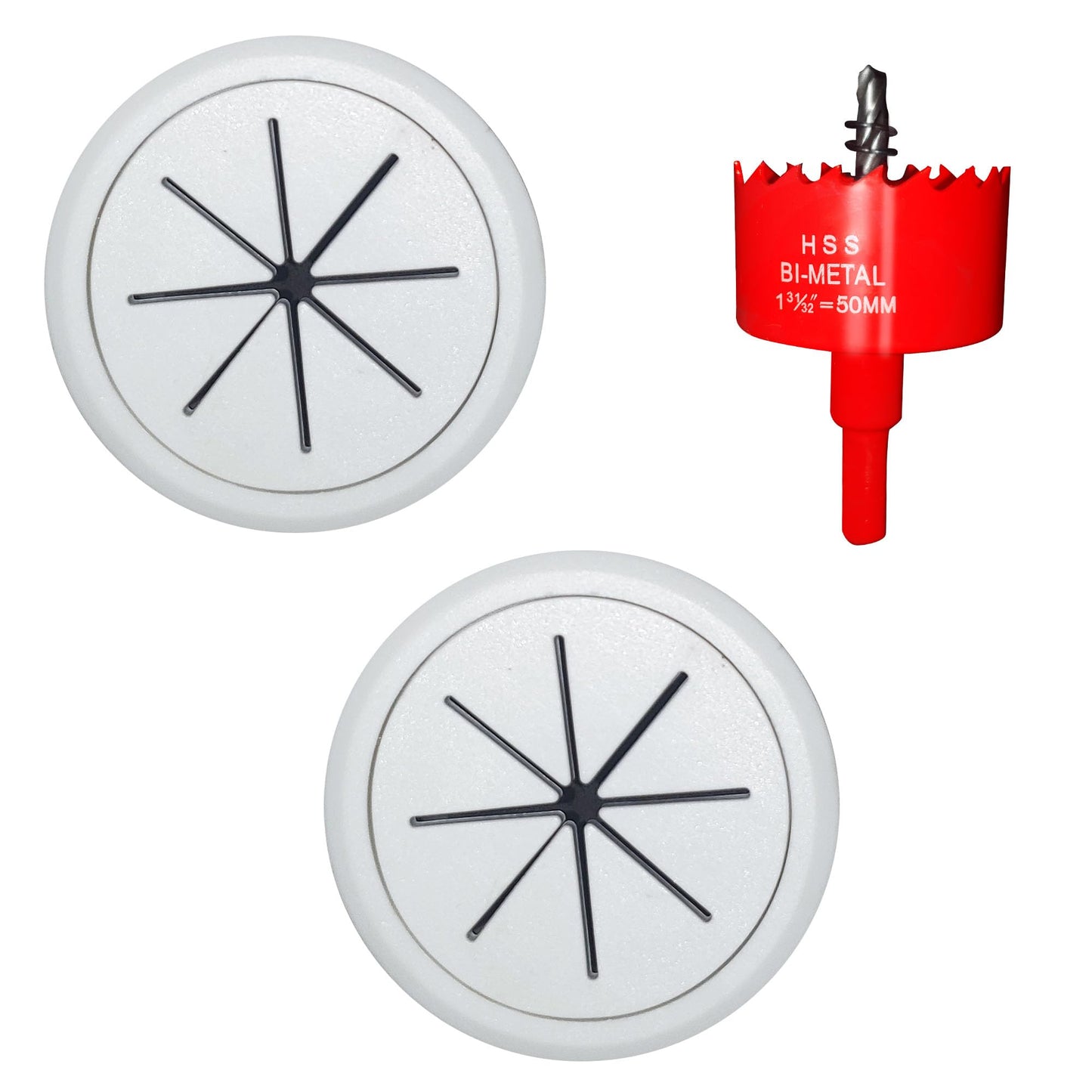 ROOWINTOO TV Cord Hider in Wall Cable Management Kit for TV, Behind Wall TV Wire Kit Cable Hider,Includes 2 Pass-Throughs and Hole Saw Drill