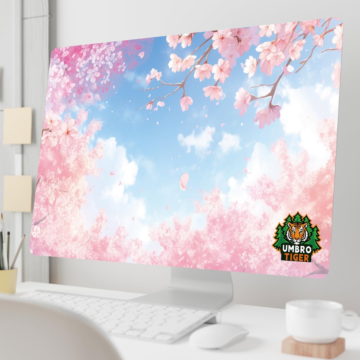 Umbrotiger 32-inch monitor dust cover, elastic polyester sunshade, 31" 32" 33" 34" computer screen cover, LCD/LED/HD panel protective film (Pink