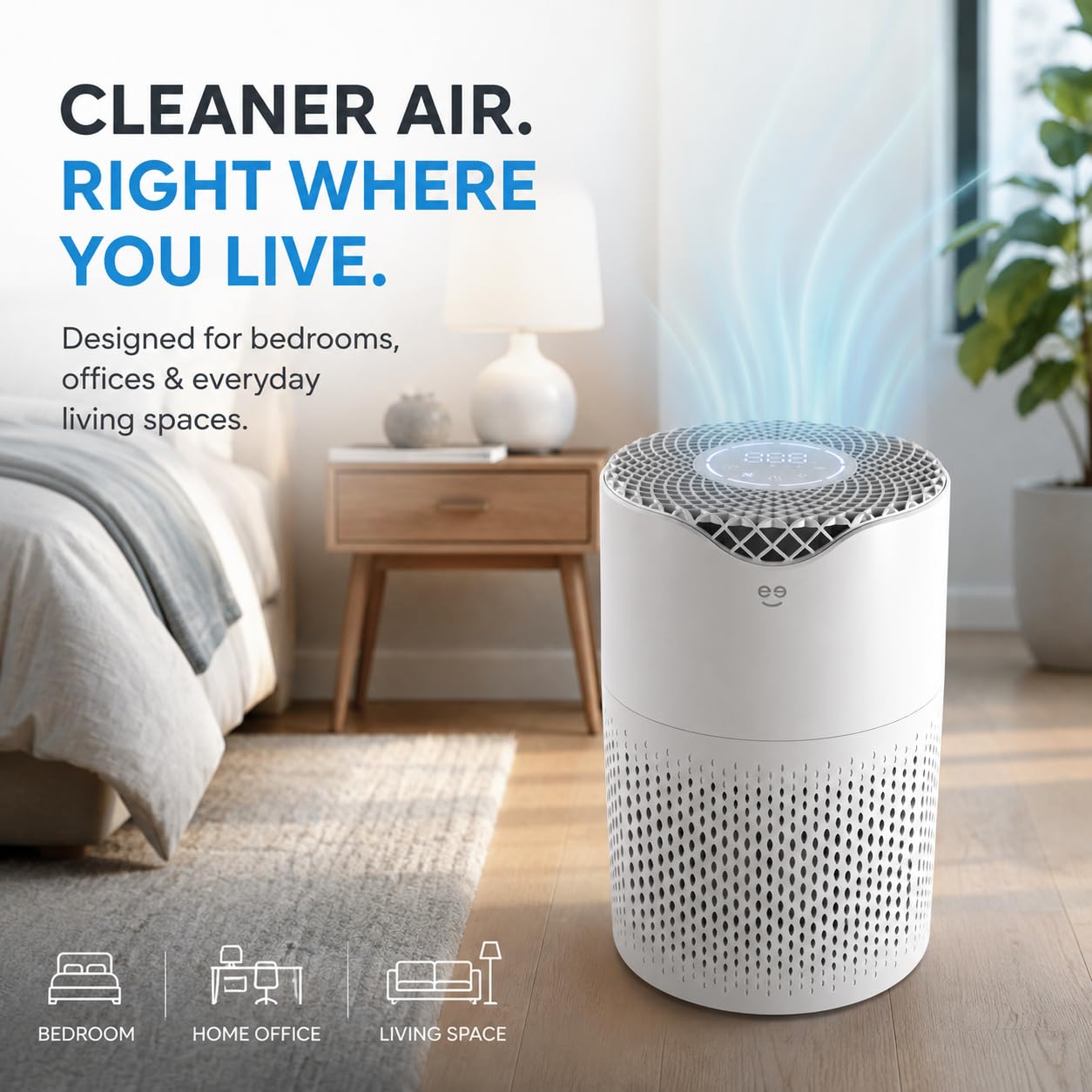 Geeni Air Purifier for Home, HEPA Air Filter, Medium Room, 585 Sq. Ft.