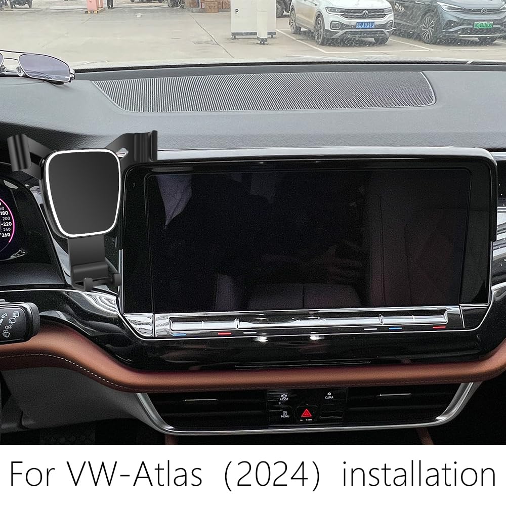 LUNQIN Car Phone Holder for VW Atlas 2024 2025 2026?Atlas Cross 2024 2025 2026 Auto Accessories Navigation Bracket Interior Decoration Screen Mobile