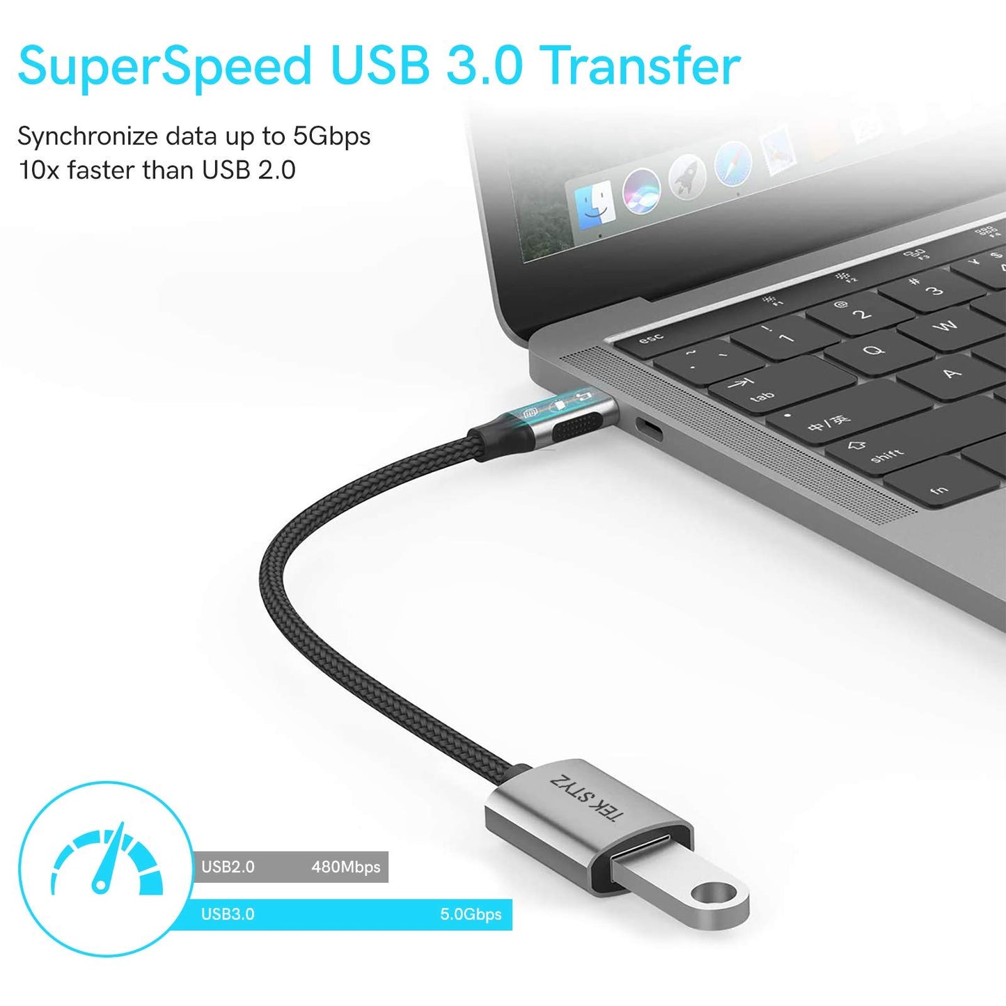 Tek Styz USB-C USB 3.0 Adapter Works for Samsung Galaxy Note 20/Ultra/Edge/5G/Note20 OTG Type-C/PD Male USB 3.0 Female Converter. (5Gbps)