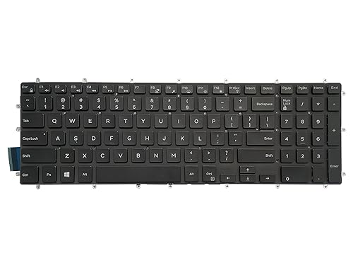 Laptop Replacement Keyboard Compatible for Dell P66F P66F001 P72F P72F002 P75F P75F001 P75F002 P75F003 P75F006 US Layout Backlit (White Font)