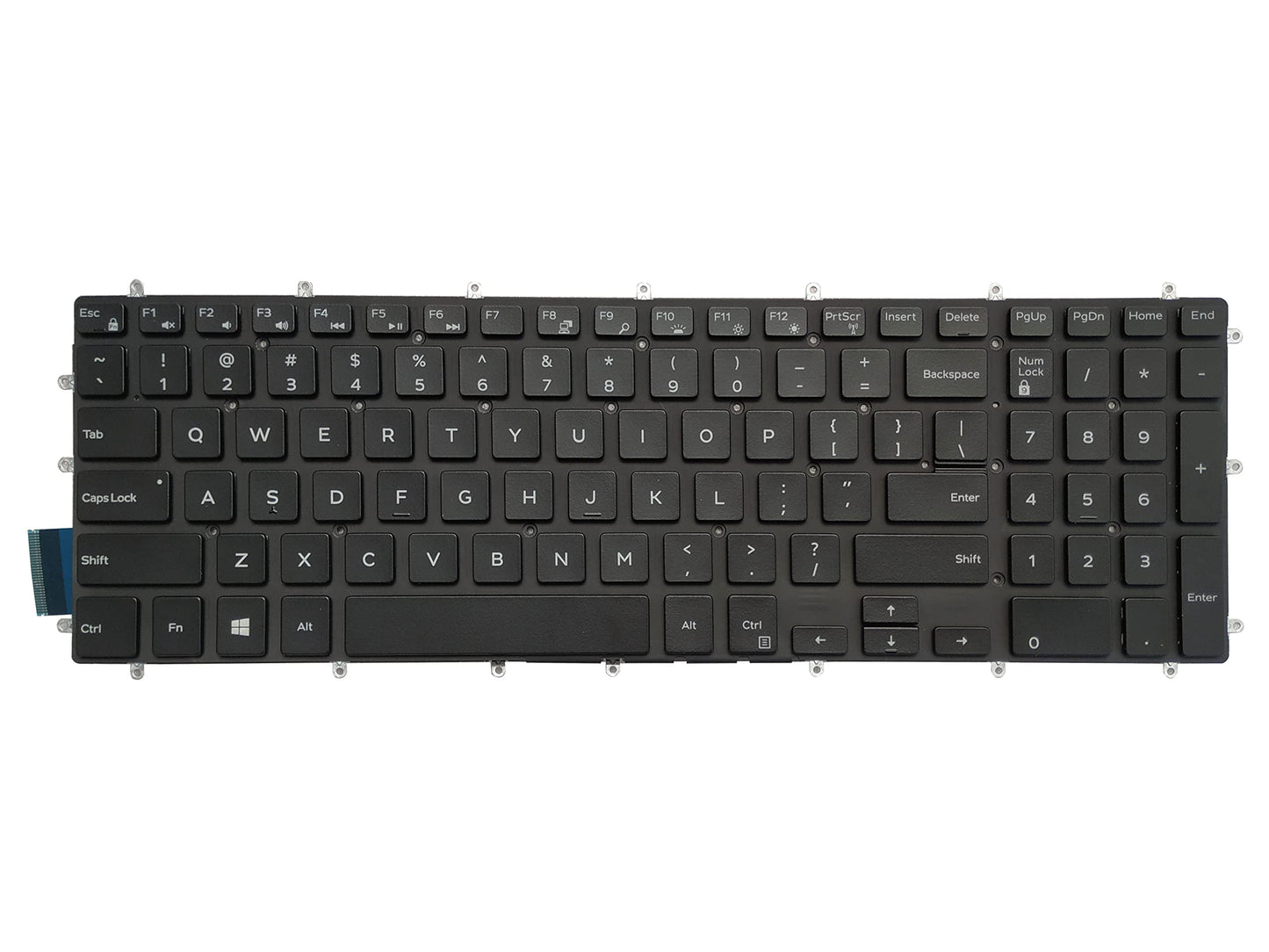 Laptop Replacement Keyboard Compatible for Dell P66F P66F001 P72F P72F002 P75F P75F001 P75F002 P75F003 P75F006 US Layout Backlit (White Font)